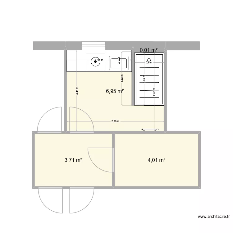 sdb barrere tyrosse. Plan de 4  et 15 m²
