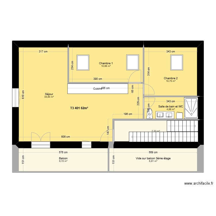 Liberté étage 4. Plan de 0 pièce et 0 m2
