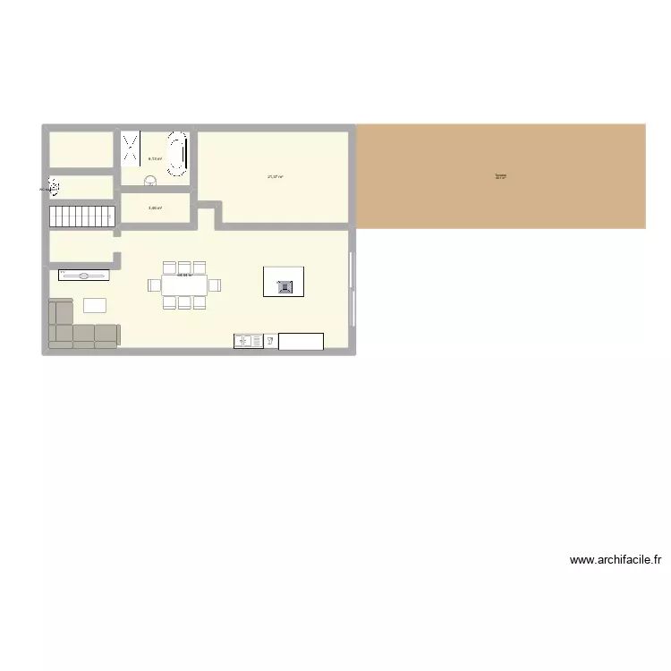 Maison. Plan de 4 Pièces et 95 m²