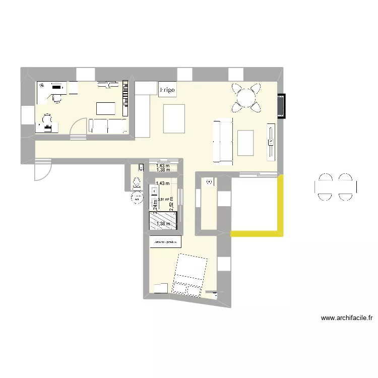 maison. Plan de 5  et 62 m²