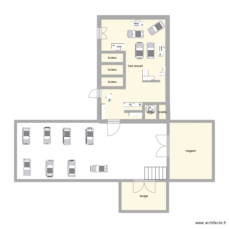 plan. Plan de 8 pièces et 40 m2