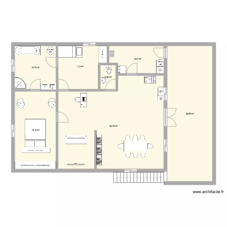Appart Melen. Plan de 7  et 141 m²