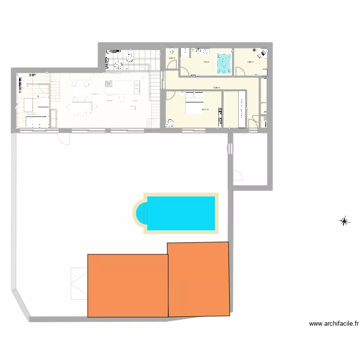 CORPS DE FERME DE CORMES 2. Plan de 12  et 437 m²