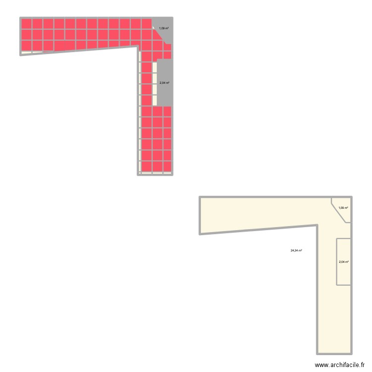 CONDOU C. Plan de 89 pièces et 54 m2