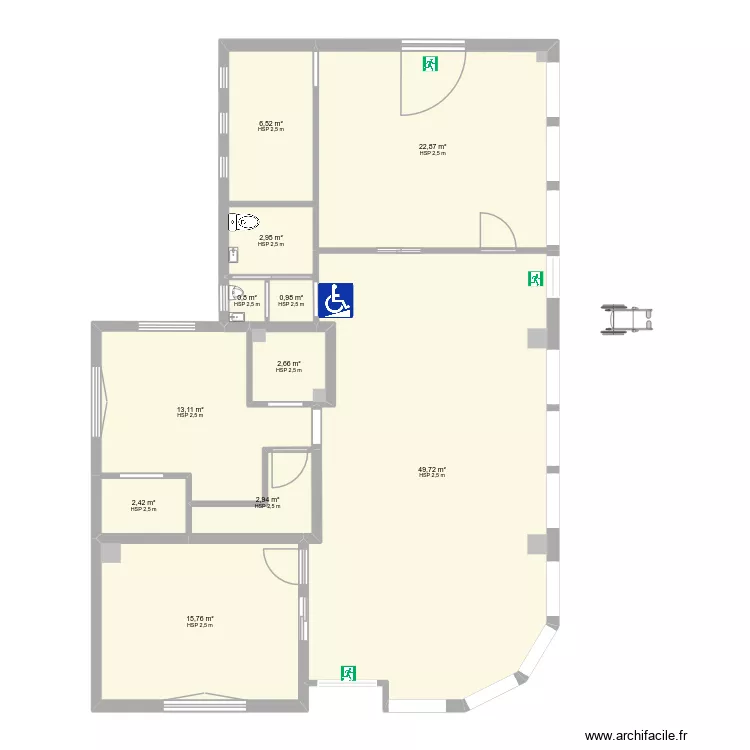 Mazette plan de masse futur. Plan de 11  et 121 m²