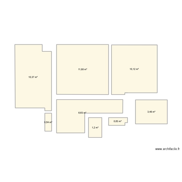 apparte. Plan de 8 pièces et 45 m2