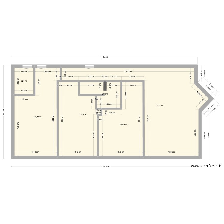 TOIT TERRASSE. Plan de 5 pièces et 99 m2