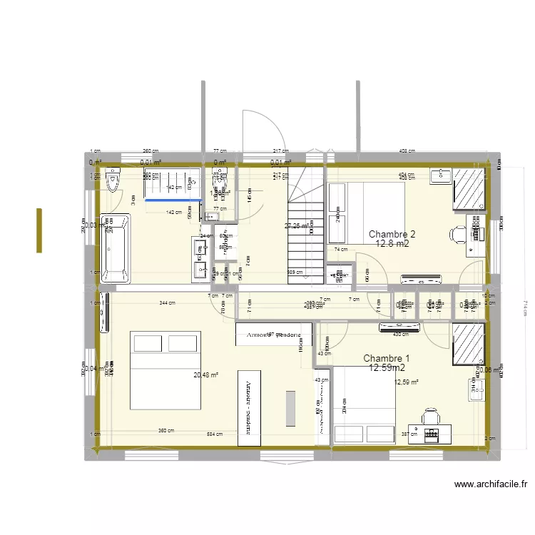 Maison Rouret - R+1 Artur V2. Plan de 