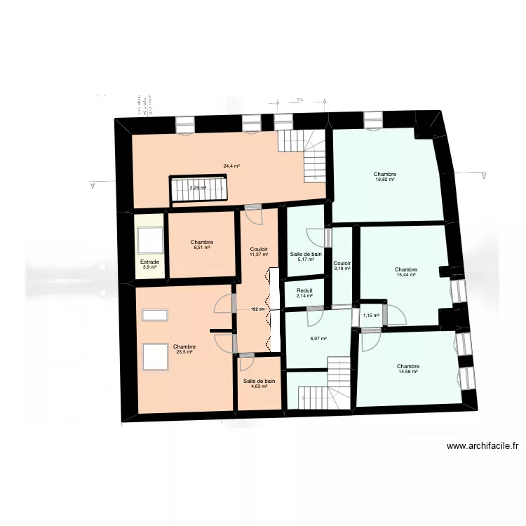 Pailly_1er. Plan de 21  et 152 m²