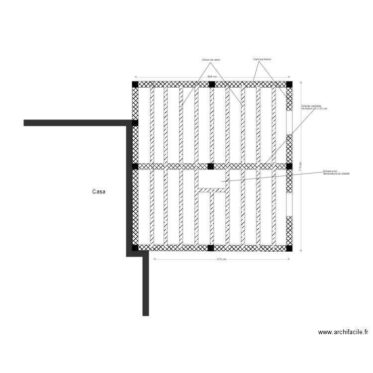 GARAJ ROM PLANSEU DE LEMN. Plan de 19 pièces et 29 m2