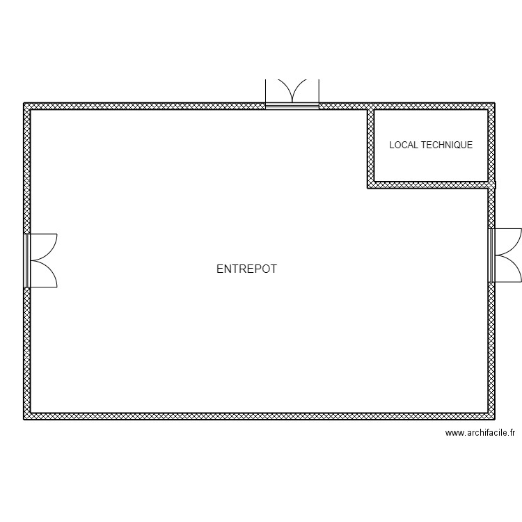 villenave entrepot. Plan de 2 pièces et 193 m2