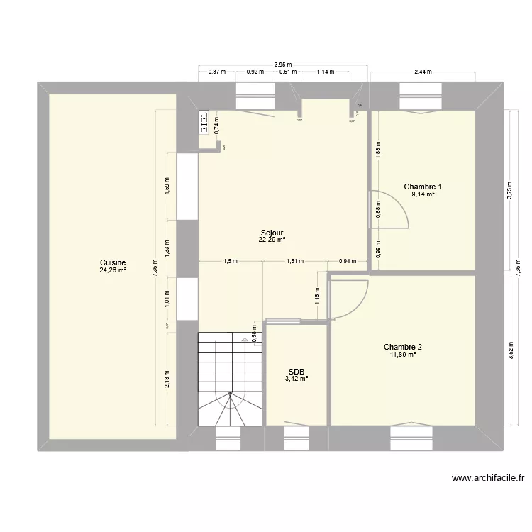 Maison RDC. Plan de 5 et 71 m² Maison RDC. Plan de 5 et 71 m²