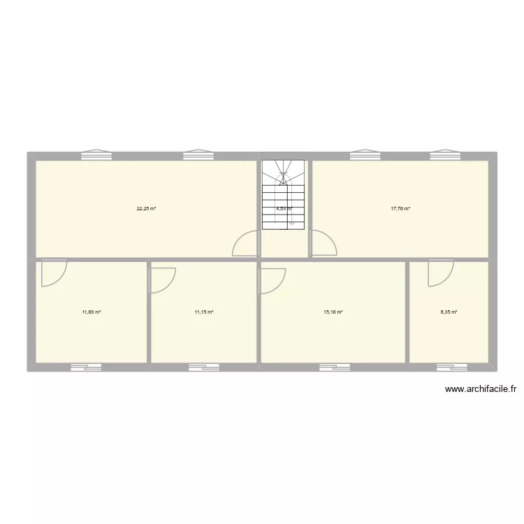 1st floor. Plan de 7  et 91 m²