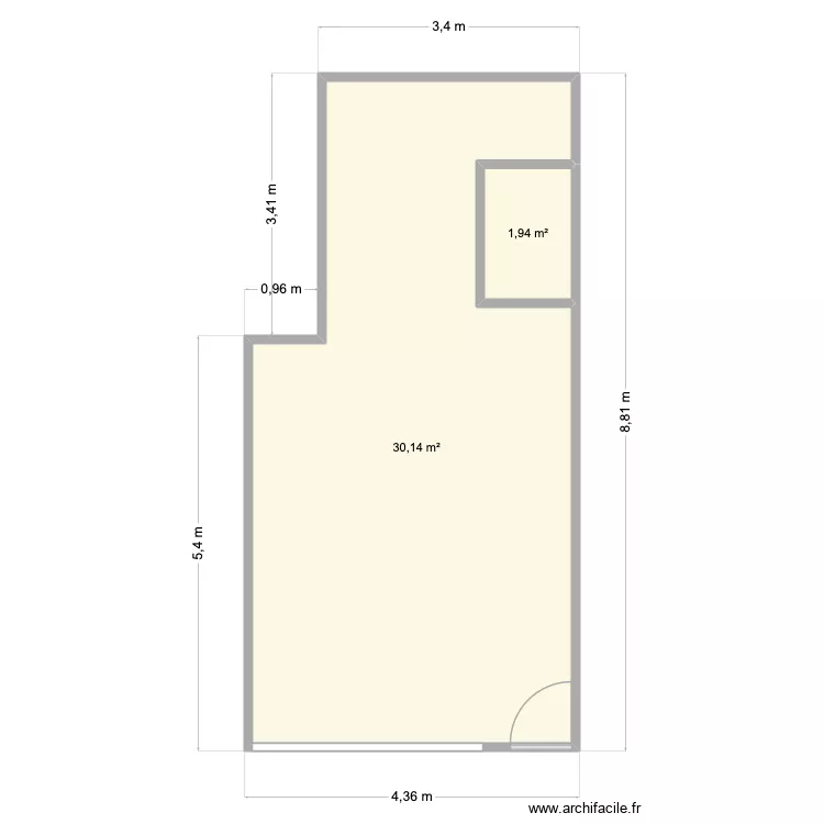 18 Montreuil. Plan de 2  et 32 m²