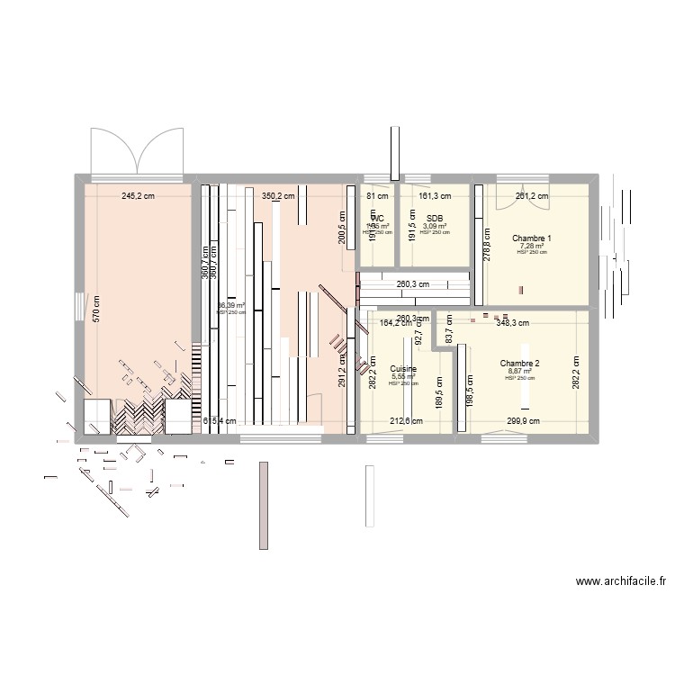 ARES6. Plan de 6 pièces et 63 m2