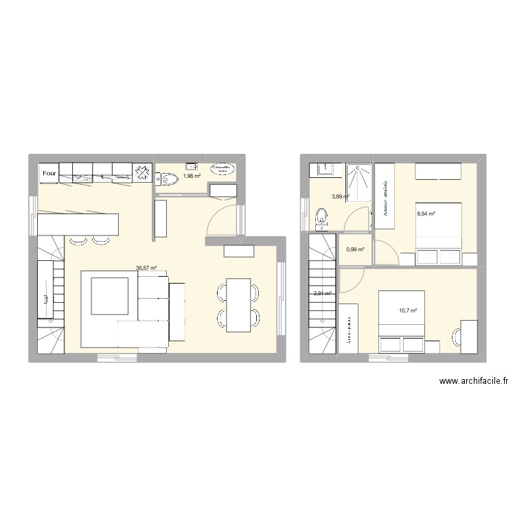 maison madagascar. Plan de 7 pièces et 66 m2