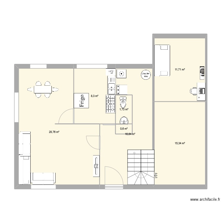 premierversion coupé. Plan de 7 pièces et 83 m2