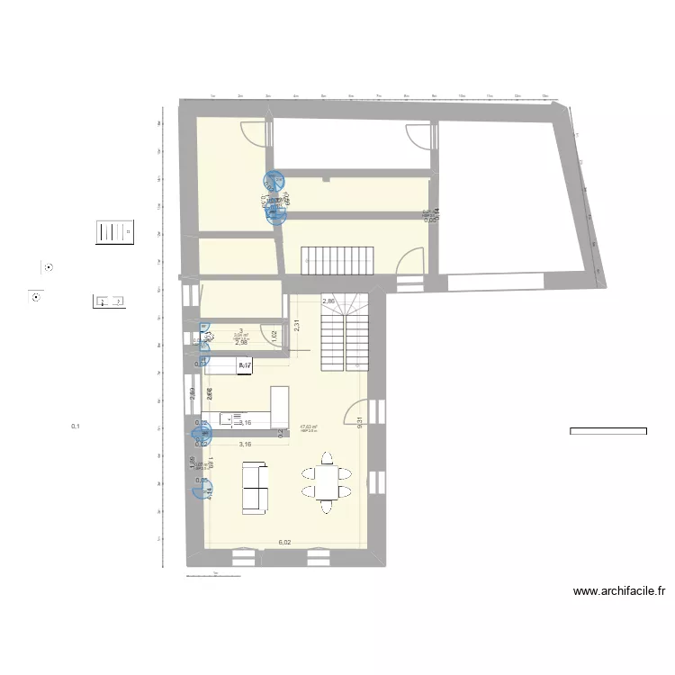 FISCHBACH 2 maisons. Plan de 13  et 177 m²