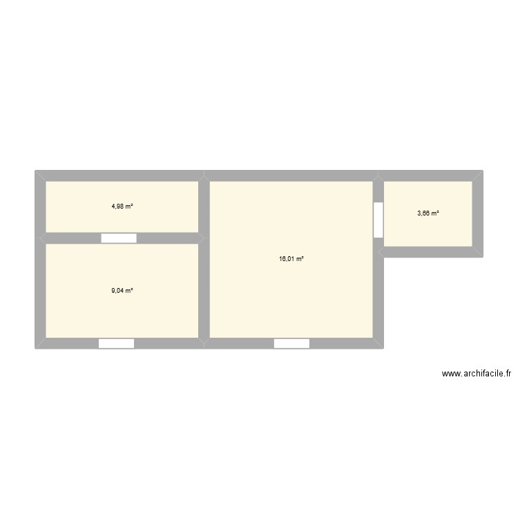 Dépendances. Plan de 4 pièces et 34 m2