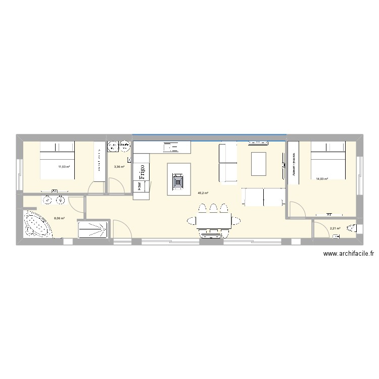 montseret 3. Plan de 6 pièces et 84 m2