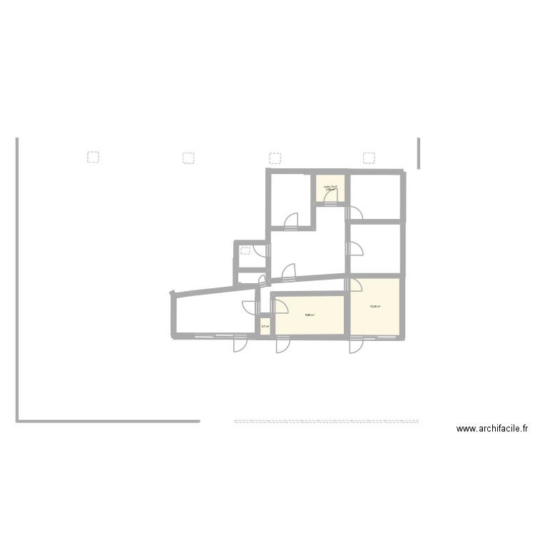 cabinet gare. Plan de 4 pièces et 24 m2