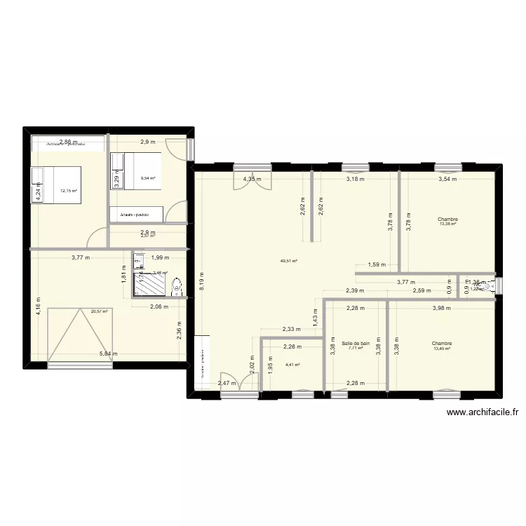 maison FRR 2. Plan de 11  et 138 m²