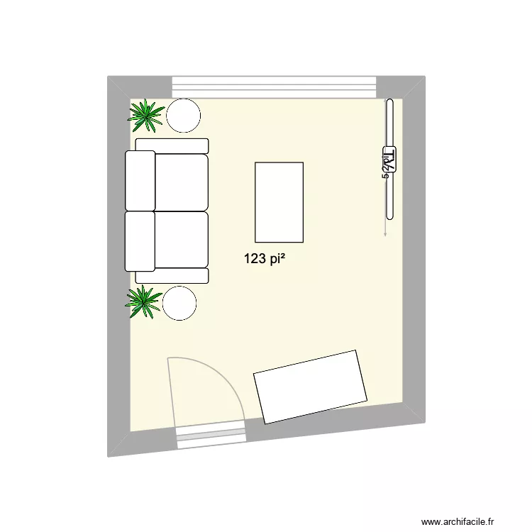 Appartement Bordeaux ch.2. Plan de 1  et 11 m²