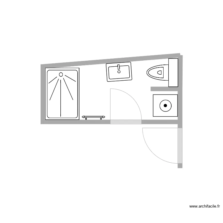 Salle de douche 302 Lecourbe. Plan de Salle de douche 302 Lecourbe. Plan de