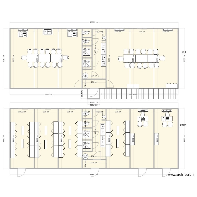 PAILLASSEUR CHANTIER VENISSIEUX. Plan de 24 pièces et 194 m2