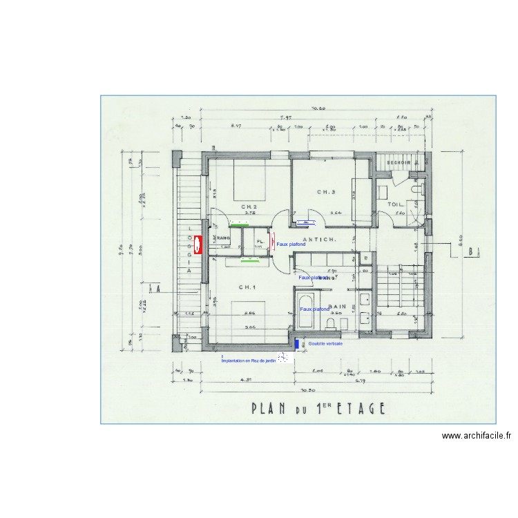 Modification climatisation 1er étage. Plan de 0 pièce et 0 m2