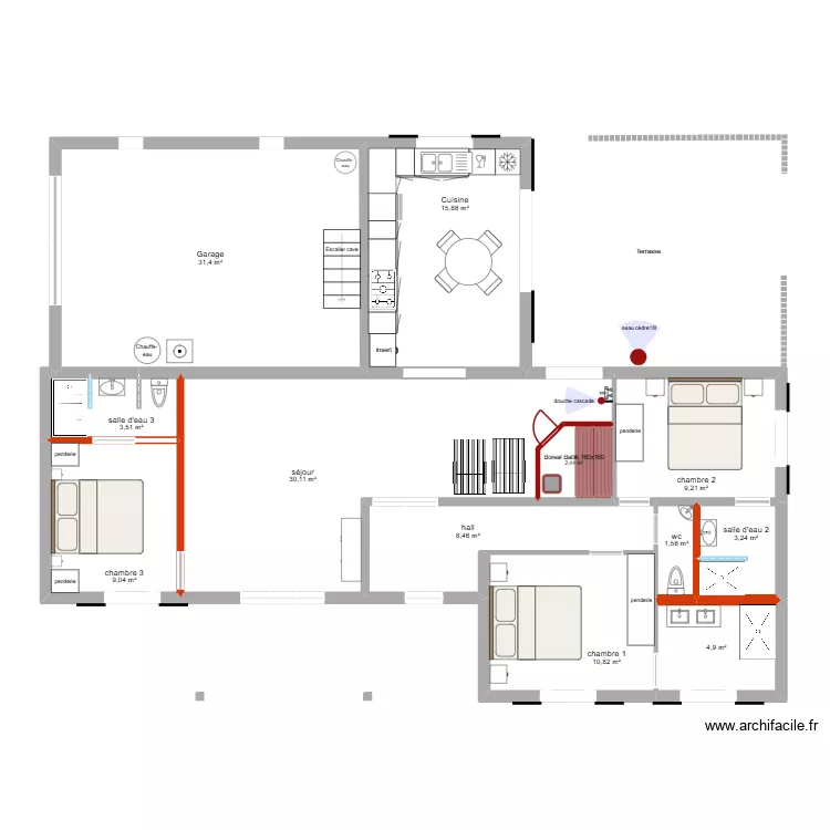 initial Allemagne transformation avec sauna séjour. Plan de 12 Pièces et 131 m² initial Allemagne transformation avec sauna séjour. Plan de 12 Pièces et 131 m²