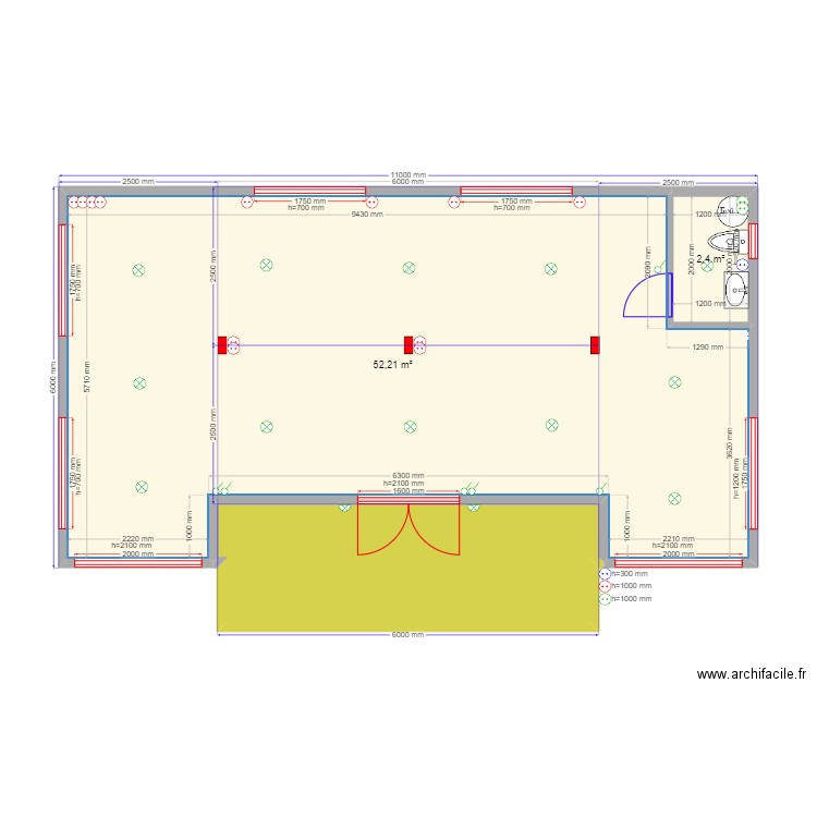 60 1 Островищи Мастерская эл. Plan de 3 pièces et 65 m2