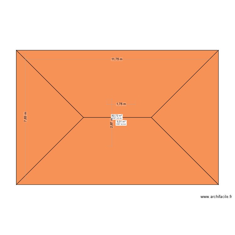 Maoulana Sohoa. Plan de 14 pièces et 269 m2