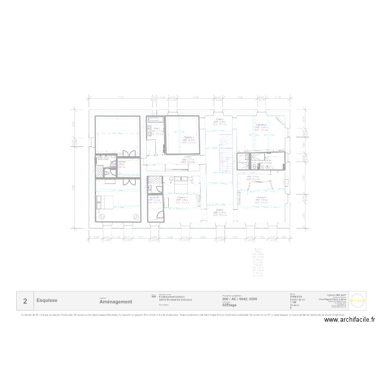 SdB 1.0. Plan de 4 pièces et 40 m2