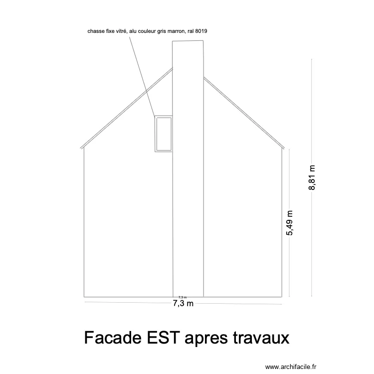 facade est apres  travaux V2. Plan de 