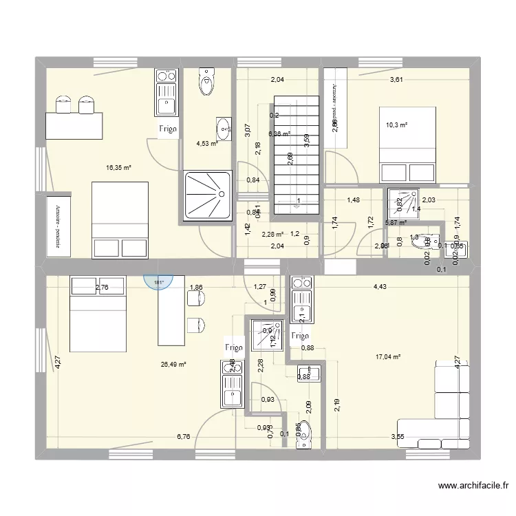 ETAGE pont de roide. Plan de 8 et 89 m² ETAGE pont de roide. Plan de 8 et 89 m²