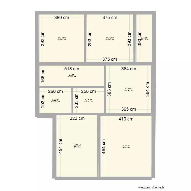 projet. Plan de 9 Pièces et 103 m² projet. Plan de 9 Pièces et 103 m²