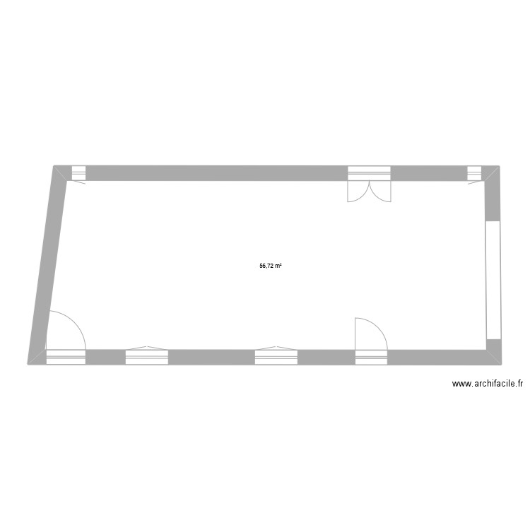 AM 2.00. Plan de 1 pièce et 57 m2
