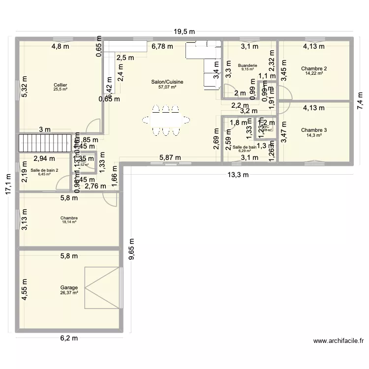Plan Meyrat. Plan de 13  et 233 m²