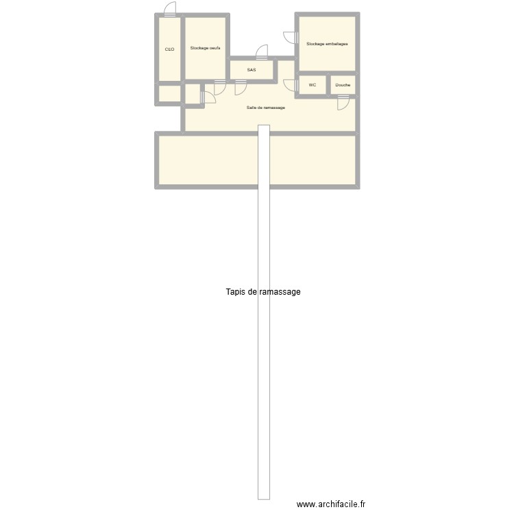 Grange bâtiment. Plan de 9 pièces et 130 m2