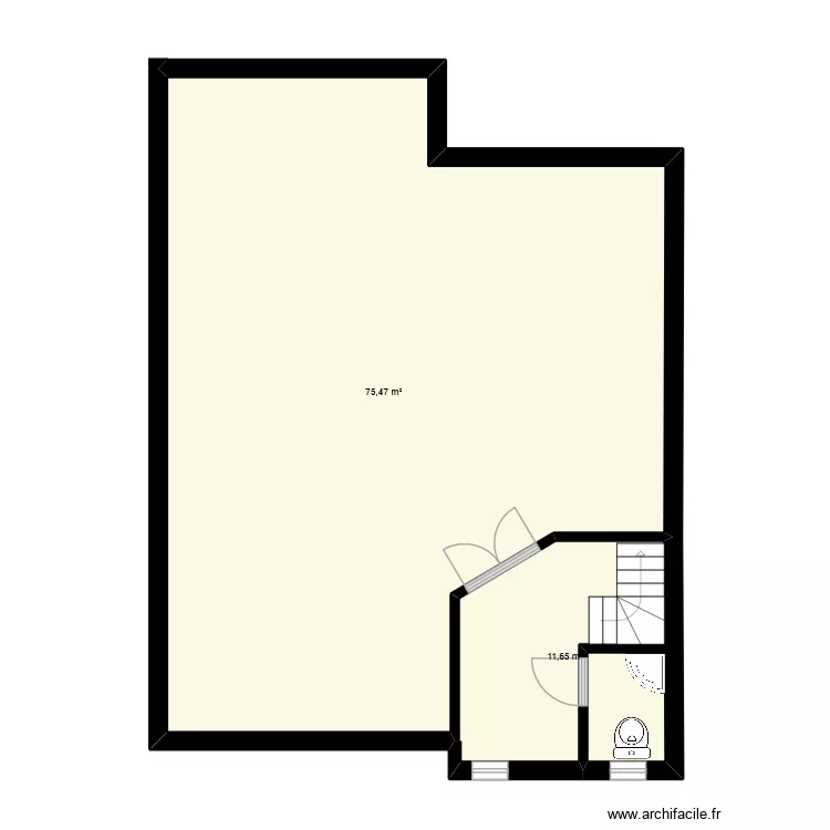 la chiennet&eacute;. Plan de 2  et 87 m²