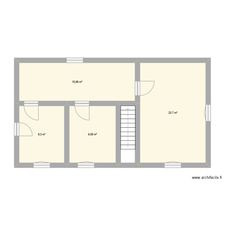 Maison MIETESHEIM étage. Plan de 4 pièces et 59 m2