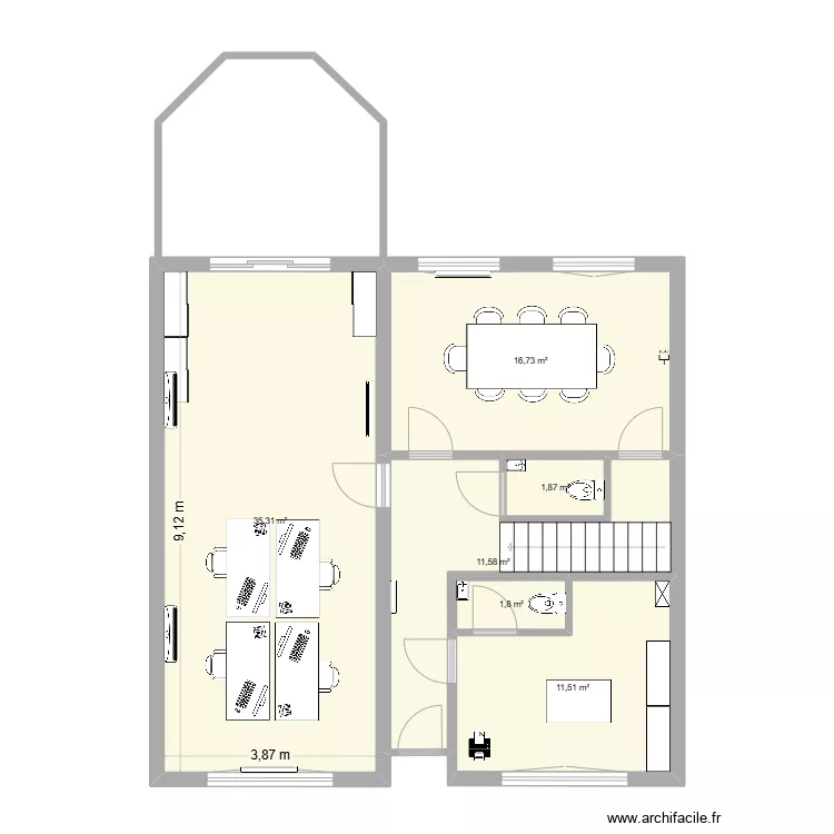 Maison des stagiaires. Plan de 