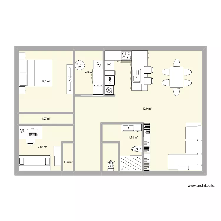 lot18dec25. Plan de 8  et 77 m²