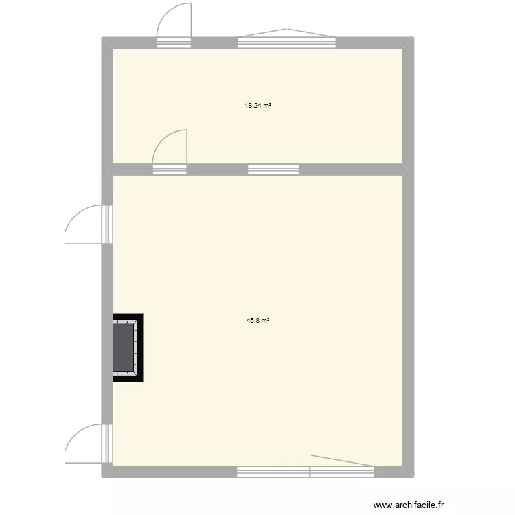 salon et entree. Plan de 2 et 64 m² salon et entree. Plan de 2 et 64 m²