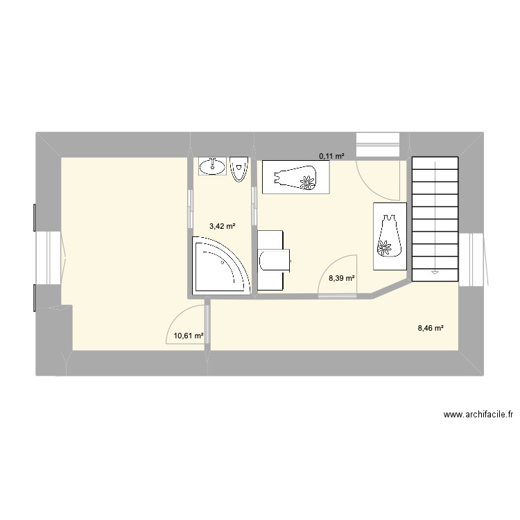 Maison 2e. Plan de 5 pièces et 31 m2