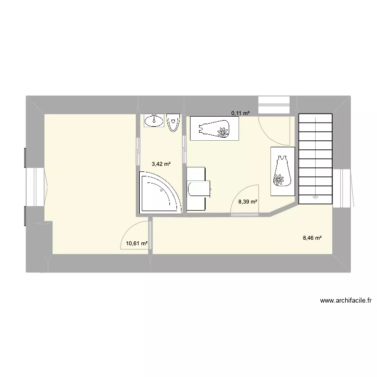 Maison 2e. Plan de 