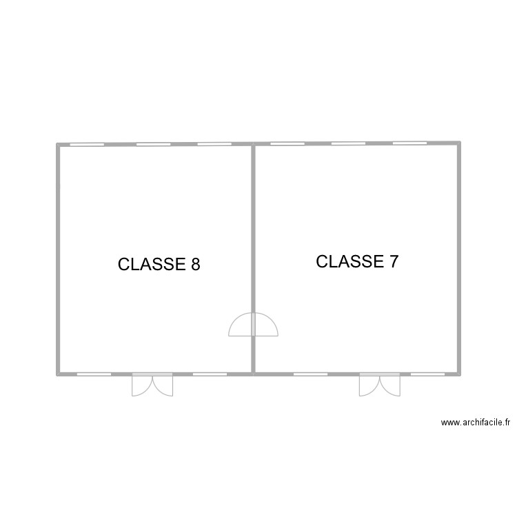 Classe primaire 1. Plan de 1 pièce et 14 m2