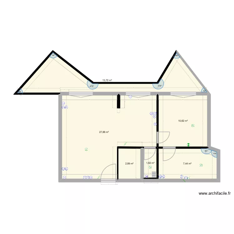 Appartement Saint-G&eacute;ry B. Plan de 6  et 64 m²