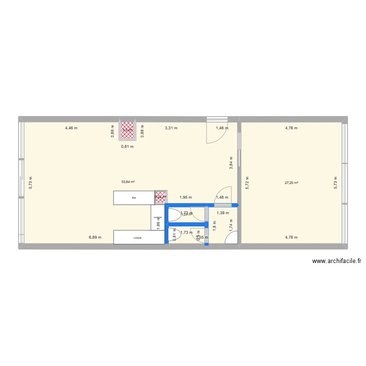 gilbert projeter 2. Plan de 5 pièces et 84 m2